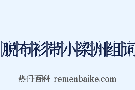 脱布衫带小梁州组词是什么意思的图片